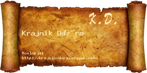 Krajnik Dóra névjegykártya